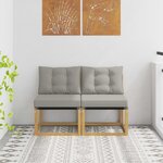 vidaXL 2 Pièce Sofa de milieu extérieur