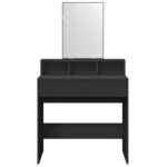 vidaXL Coiffeuse avec miroir noir 80x41x144 5 cm