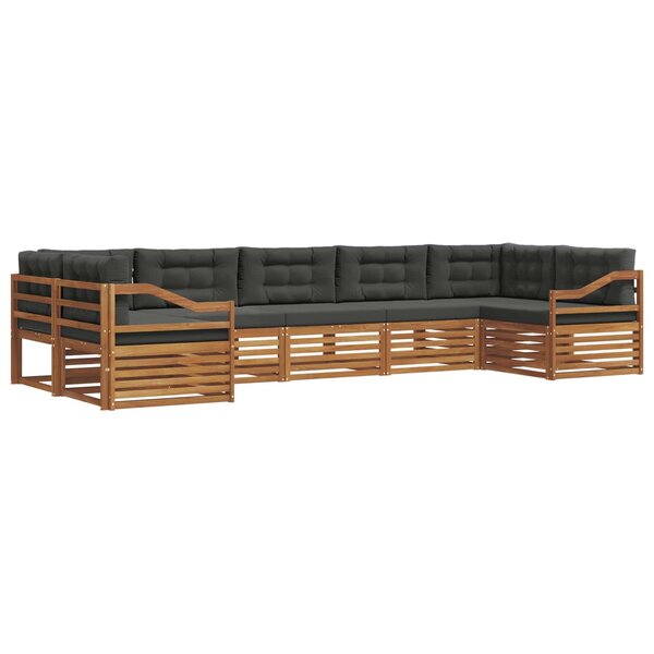 vidaXL Ensemble de canapés d'extérieur 7 pc Naturel et Anthracite