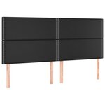 vidaXL Têtes de lit 4 Pièces Noir 80x5x78/88 cm Similicuir