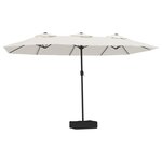 vidaXL Parasol à double tête blanc sable 449x265 cm