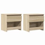 vidaXL Tables de chevet 2 Pièces Chêne sonoma 40x30x39 cm Aggloméré