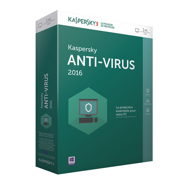KASPERSKY Anti-Virus 2016 - Licence 1 an 1 poste