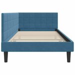 vidaXL Cadre de lit d'angle avec tête de lit Bleu 90 x 200 cm Velours