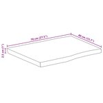 vidaXL Dessus de table 70x40x2 5 cm bord vivant bois massif manguier