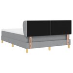 vidaXL Lit à ressorts avec matelas Gris clair 160 x 200 cm tissu