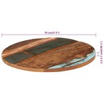 vidaXL Dessus de table rond 70 cm 25-27 mm Bois de récupération solide