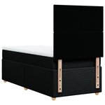 vidaXL Sommier à lattes de lit avec matelas Noir 90x190 cm Tissu