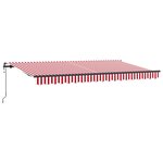 vidaXL Auvent Rétractable Rouge et Blanc et Anthracite