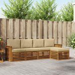 vidaXL Ensemble de canapés d'extérieur 5 Pièces Naturel et Beige