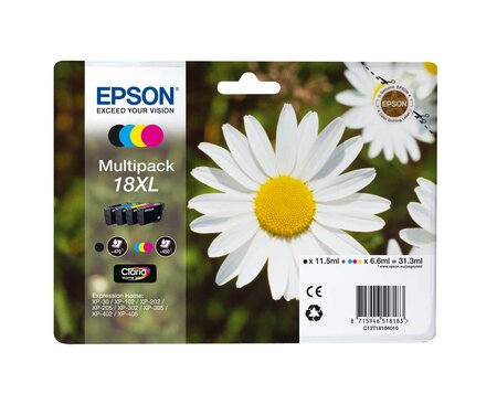 Pack 4 cartouches d'encre epson paquerette 18xl