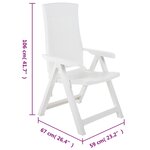 vidaXL Chaises inclinables de jardin 2 Pièces Plastique Blanc