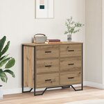 vidaXL Commode Chêne artisanal 91x35.5x74.5 cm Bois reconstitué
