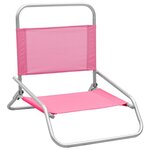 vidaXL Chaises de plage pliables 2 Pièces Rose Tissu