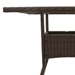 vidaXL Table de jardin avec dessus en verre marron résine tressée