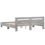 vidaXL Cadre de lit avec tête de lit et LED gris béton 160x200 cm