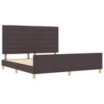 vidaXL Cadre de lit avec tête de lit Marron foncé 180 x 200 cm tissu