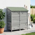 vidaXL Abri de jardin Gris 106 x 56 x 113 5 cm Bois de Sapin Massif
