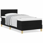 vidaXL Lit boxspring avec matelas avec matelas Noir 100 x 200 cm tissu