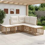 vidaXL Ensemble de canapés d'extérieur Naturel Polyester