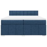 vidaXL Sommier à lattes de lit avec matelas Bleu 200x200 cm Tissu