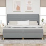vidaXL Lit à ressorts avec matelas gris foncé 90x190 cm Gris clair