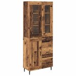 vidaXL Haut Armoire 2 Pièces Bois Ancien Bois Aggloméré et Verre