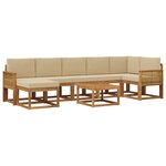 vidaXL Ensemble de canapés d'extérieur 8 pc Naturel et Beige Polyester