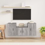vidaXL Ensemble de meubles TV 3 Pièces Sonoma gris Bois d'ingénierie