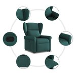 vidaXL Fauteuil inclinable vert foncé tissu