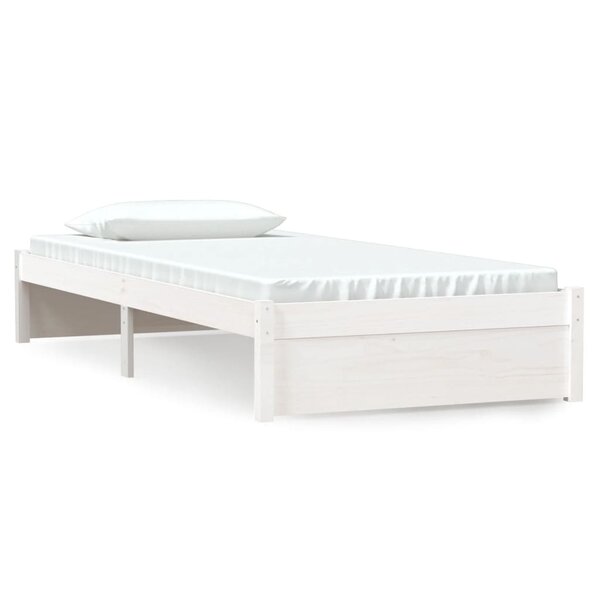 vidaXL Cadre de lit sans matelas blanc bois massif 90x190 cm