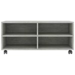 vidaXL Meuble TV avec roulettes Gris béton 90x35x35 cm Bois ingénierie