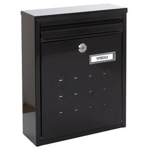 Boîte aux Lettres en Acier  Dime V1324  Regroupable  Fond Étroit  Noir