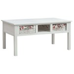 vidaXL Table basse Blanc 99 5 x 60 x 48 cm Bois