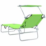 vidaXL Transat 2-personne 2 Pièces Vert 58 x 188 x 77cm tissu