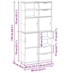 vidaXL Armoires latérales 4 Pièces ODDA blanc 40x24x79 cm bois massif pin