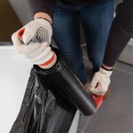 Pack and Move - Lot de 12 Paires de gants de travail déménagement - Coton et PVC antidérapant - Blanc et Noir