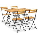 vidaXL Ensemble à manger d'extérieur pliable 5Pièces Bois d'acacia solide