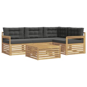 vidaXL Ensemble de canapés d'extérieur 6 pc Blanc et anthracite