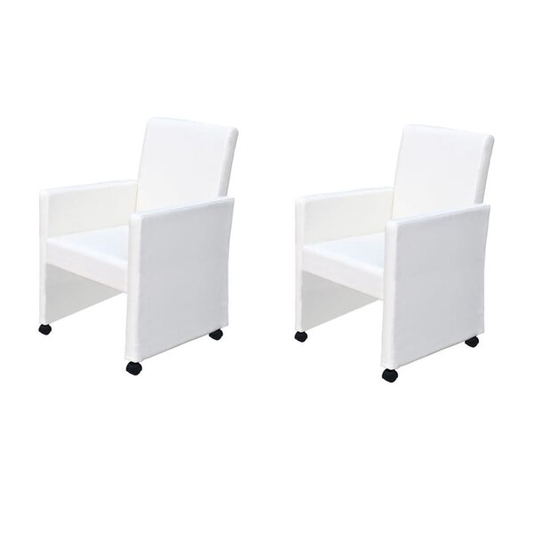 vidaXL Chaises à manger lot de 2 blanc similicuir