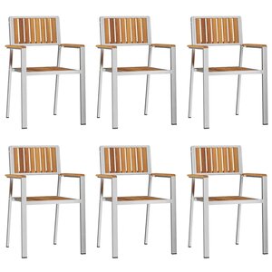 vidaXL Chaise de jardin 6 Pièces Marron Bois d'Acacia Massif