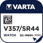 pile oxyde argent pour montres, V357 (SR44), 1,55 volt VARTA