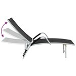 vidaXL Chaise longue Textilène et aluminium Noir