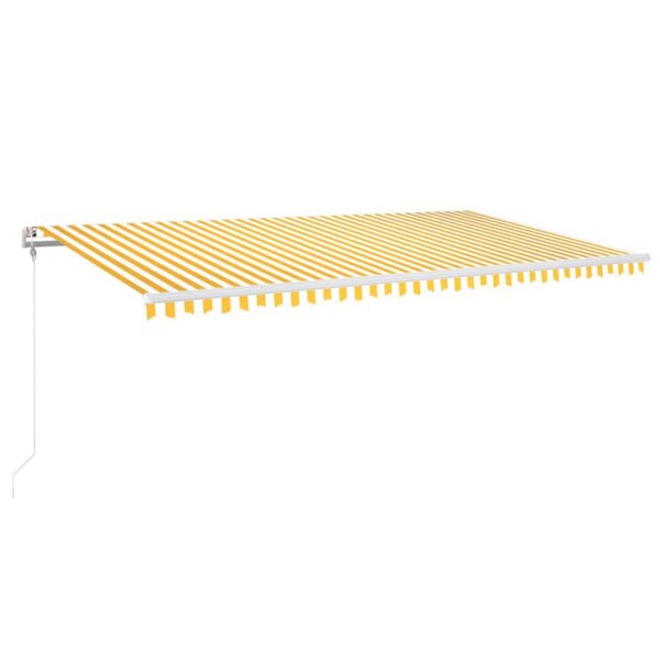 vidaXL Auvent automatique capteur de vent/LED 600x300cm Jaune et blanc
