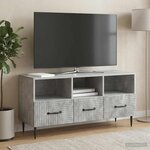 vidaXL Meuble TV Gris béton 102 x 34 5 x 50 cm Bois d'ingénierie