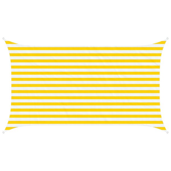 vidaXL Voile d'ombre Jaune et blanc 2 x 3 5 m 100   polyester Oxford