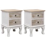 vidaXL 2 Pièces Tables de chevet 35x30x50 cm Bois de Paulownia