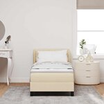 vidaXL Lit boxspring avec matelas avec matelas Crème 80 x 200 cm tissu
