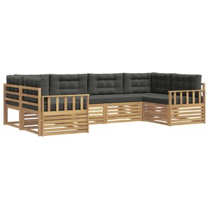 vidaXL Ensemble de canapés d'extérieur 6 pc Blanc et anthracite
