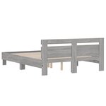 vidaXL Cadre de lit avec tête de lit et LED sonoma gris 150x200 cm